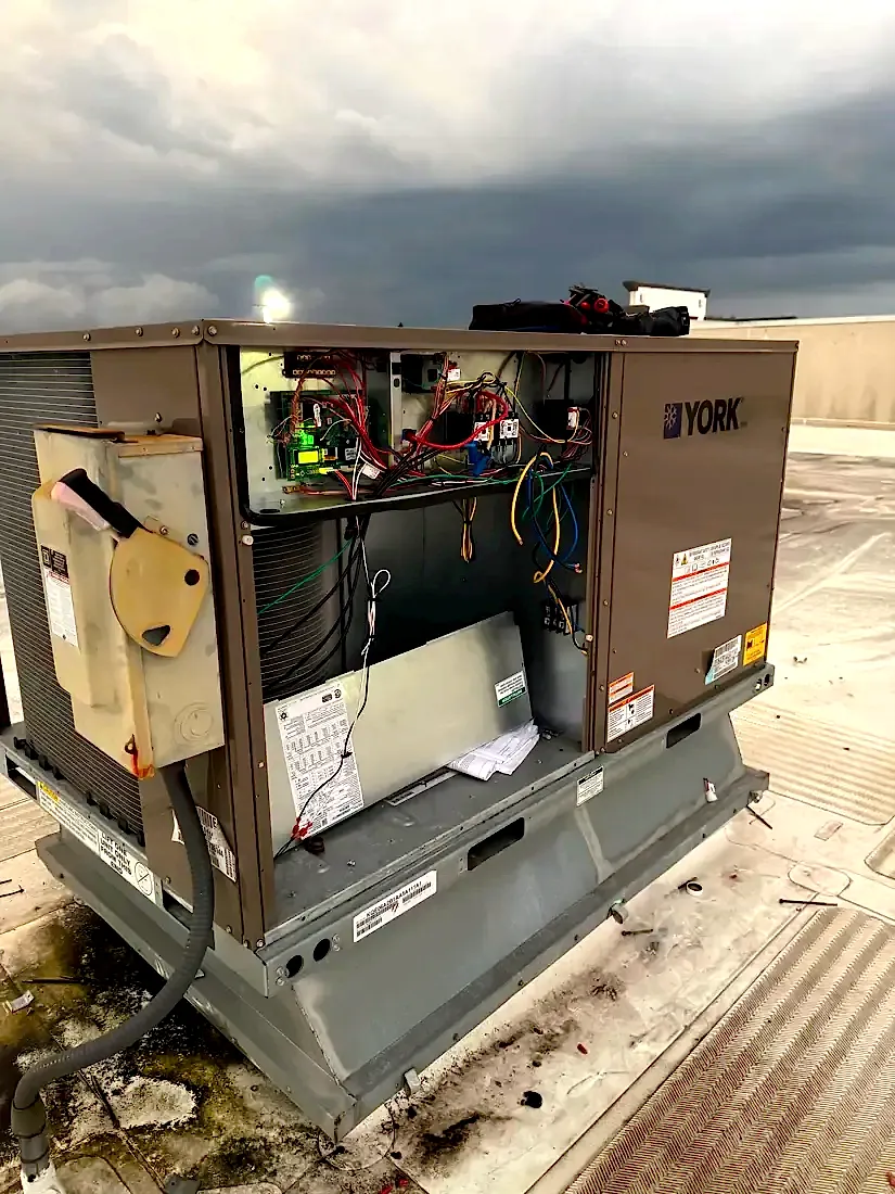 Open York unit under a stormy sky